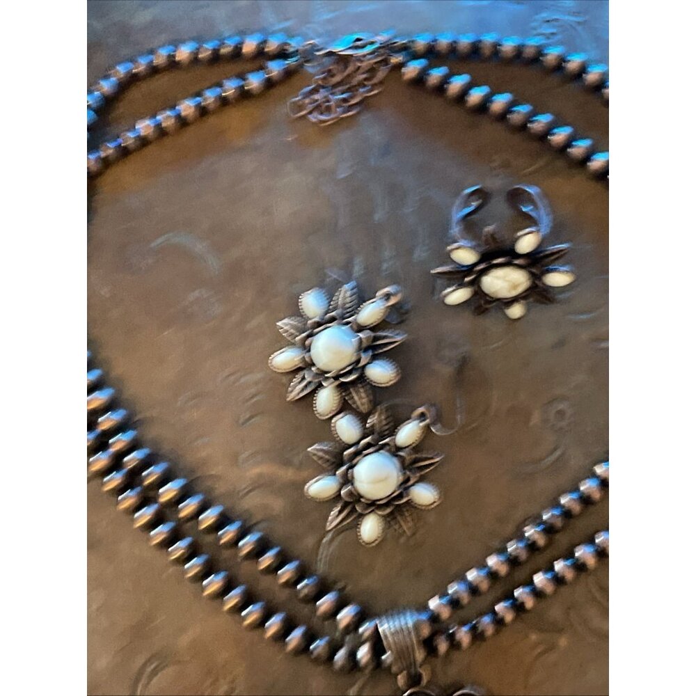 Rose Western Star Copper White Fall Necklace Earring Bracelet Ring SET Southwest - Picture 16 of 16